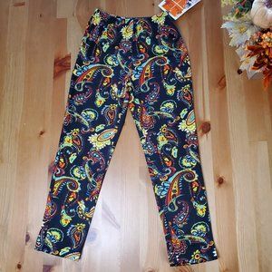 Girls'  Leggings - She's Cool Size 5 Black (Printed Paisley)